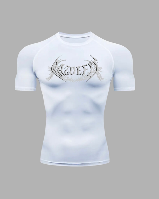 RazoeFit Xerces Compression Shirt White and Grey